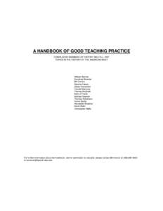 A HANDBOOK OF GOOD TEACHING PRACTICE