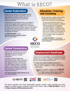 What is SECO? Career Exploration Education, Training, and Licensing
