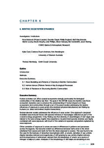 C hapter 6 6. BENTHIC ECOSYSTEM DYNAMICS Investigators / Institutions