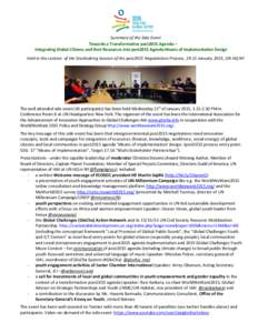 Summary of the Side Event Towards a Transformative post2015 Agenda – Integrating Global Citizens and their Resources into post2015 Agenda Means of Implementation Design held in the context of the Stocktaking Session of