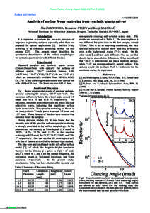 Photon Factory Activity Report 2002 #20 Part BSurface and Interface 14A/2001G045  Analysis of surface X-ray scattering from synthetic quartz mirror