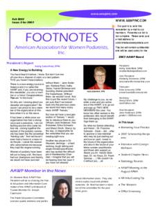 AAWP fall 2007 newsletter