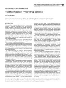 The High Costs of &ldquo;Free&rdquo; Drug Samples