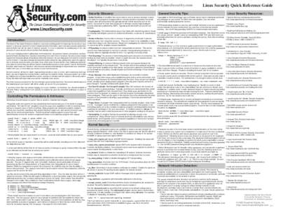 http://www.LinuxSecurity.com  [removed] Security Glossary:
