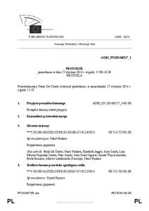 [removed]PARLAMENT EUROPEJSKI Komisja Rolnictwa i Rozwoju Wsi  AGRI_PV(2014)0217_1