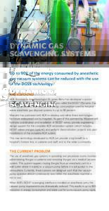 DYNAMIC GAS SCAVENGING SYSTEMS Up to 90% of the energy consumed by anesthetic gas vacuum systems can be reduced with the use of the DGSS technology. BACKGROUND