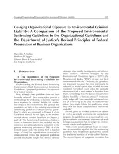 Gauging Organizational Exposure to Environmental Criminal Liability