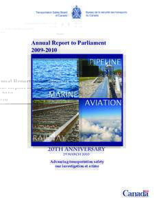 Annual Report to Parliament[removed]20th anniversary 29 MARCH 2010
