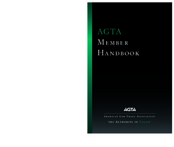 AGTA Member Handbook American Gem Trade Association