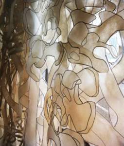 G A I L G R I N N E L L | angle of repose June 28 – November 30, 2014 | Boise Art Museum Seattle-based artist Gail Grinnell and her son, artist Samuel Wildman installed a voluminous textile cornucopia in the upper rea
