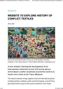 WEBSITE TO EXPLORE HISTORY OF CONFLICT TEXTILES