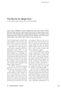 Global Issues  The Bomb for Beginners A do-it-yourself guide to going nuke in a few easy steps  Michael Rühle | Building a nuclear weapon has never been easier. NATO’s