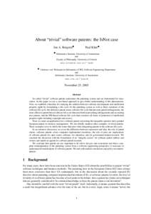 About “trivial” software patents: the IsNot case Jan A. Bergstra♣ ♣ Paul Klint♠