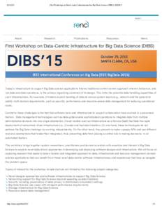 First Workshop on Data-Centric Infrastructure for Big Data Science (DIBS) | RENCI Search