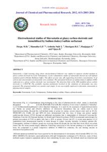 Available online www.jocpr.com  Journal of Chemical and Pharmaceutical Research, 2012, 4(5):[removed]Research Article