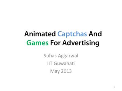 Animated Captchas And Games For Advertising Suhas Aggarwal IIT Guwahati May