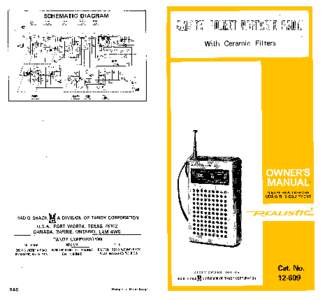 SCHEMATIC DIAGRAM zz::; With Ceramic Filters  PLEASE READ BEFORE