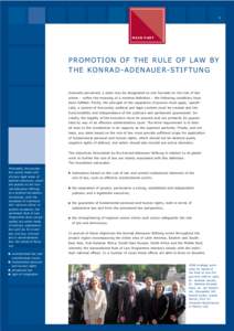 9  MAIN PART PROMOTION OF THE RULE OF LAW BY THE KONRAD-ADENAUER-STIF TUNG