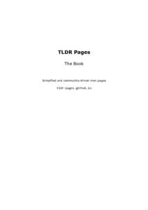 TLDR Pages The Book Simplified and community-driven man pages  tldr-pages.github.io