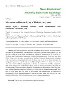 Mj. Int. J. Sci. Tech. 2008, 1(Special Issue), Maejo International Journal of Science and Technology ISSNAvailable online at www.mijst.mju.ac.th