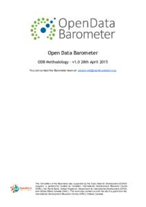      Open Data Barometer  ODB Methodology ‐ v1.0 28th April 2015  