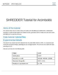 BORGES  ARCIMBOLDO SHREDDER Tutorial for Arcimboldo Aims of the tutorial