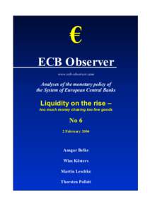 € ECB Observer www.ecb-observer.com Analyses of the monetary policy of the System of European Central Banks