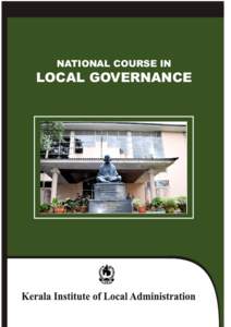 NATIONAL COURSE IN  LOCAL GOVERNANCE NATIONAL COURSE IN LOCAL GOVERNANCE