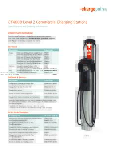 CT4000 Level 2 Commercial Charging Stations Specifications and Ordering Information Ordering Information Specify model number followed by the applicable code(s). The order code sequence is: Model-Options. Software, Servi