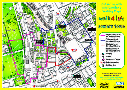 Regent’s Park Walk: 1.6 miles / 32 mins St James Circuit: 1.8 miles / 36 mins Stanhope Loop: 0.8 miles / 16 mins