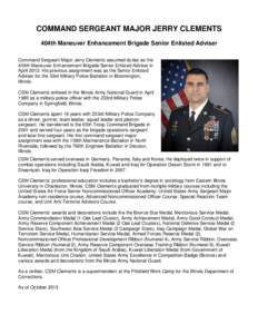 United States Army Sergeants Major Academy / Sergeant major / Kenneth Preston / 13th Combat Sustainment Support Battalion / United States / Military personnel / Military