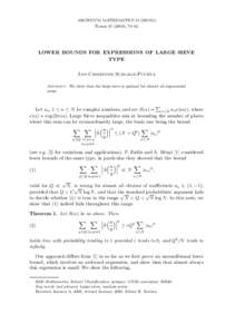 ARCHIVUM MATHEMATICUM (BRNO) Tomus), 79–82 LOWER BOUNDS FOR EXPRESSIONS OF LARGE SIEVE TYPE Jan-Christoph Schlage-Puchta