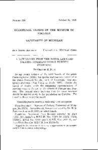 October 31, 1935  OCCASIONAL P A P E R S O F T H E MUSEUM O F ZOOLOGY UNIVERSITY O F MICHIGAN