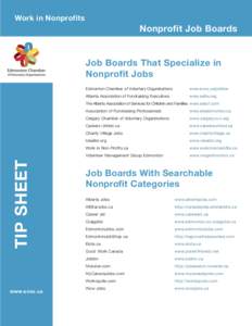 Work in Nonprofits  Nonprofit Job Boards Job Boards That Specialize in Nonprofit Jobs