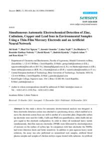 Simultaneous Automatic Electrochemical Detection of Zinc, Cadmium, Copper and Lead Ions in Environmental Samples Using a Thin-Film Mercury Electrode and an Artificial Neural Network