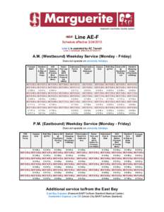 Line AE-F schedule - effective[removed]