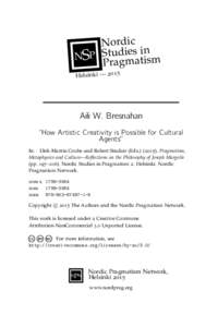 NSP2 Pragmatism, metaphysics and culture