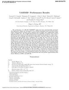 VASIMR Performance Results