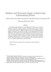 Railways and Structural change evidence from industrializing Britain : ∗