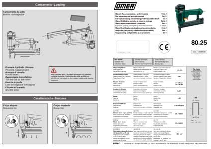Caricamento - Loading Caricamento da sotto Bottom load magazine Manuale d’uso, manutezione e parti di ricambio Parte 2