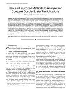 SUBMISSION TO IEEE TRANSACTIONS ON COMPUTERS  1 New and Improved Methods to Analyze and Compute Double-Scalar Multiplications