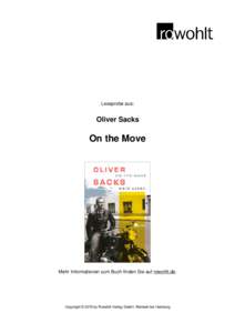 Leseprobe aus:  Oliver Sacks On the Move