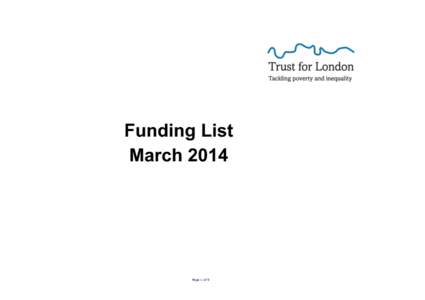 Funding List	
   March 2014	
   Page 1 of 9  Employment