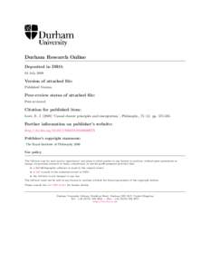 Durham Research Online Deposited in DRO: 04 July 2008 Version of attached file: Published Version