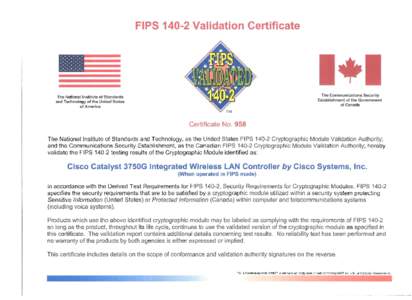 FIPS[removed]Validation Certificate No. 958