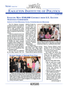 NEWS  FROM THE EAGLETON INSTITUTE OF POLITICS SUMMER 2005