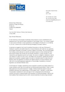 [removed]Letter to Pekkarinen re FP7