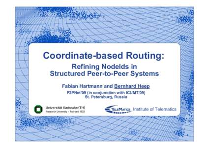Coordinate-based Routing: Refining NodeIds in Structured Peer-to-Peer Systems