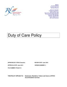 Ethics / Occupational safety and health / Duty of care / Standard of care / Negligence / WorkCover Authority of New South Wales / Duty of care in English law / Law / Tort law / Private law