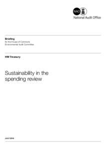 Briefing for the House of Commons Environmental Audit Committee HM Treasury